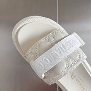 Fortok Dior Dioriviera Revolution Slides White Quilted Cannage Leather-Effect Fabric - 4