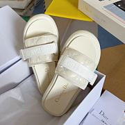 Fortok Dior Dioriviera Revolution Slides White Quilted Cannage Leather-Effect Fabric - 3