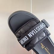 Fortok Dior Dioriviera Revolution Slides Black Quilted Cannage Leather-Effect Fabric - 6