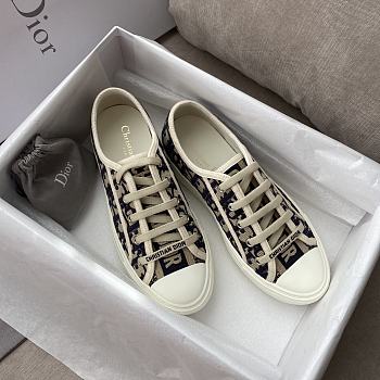 Fortok Dior Walk'n'Dior Sneaker Deep Blue Dior Oblique Embroidered Cotton