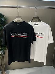 Fortok Balenciaga Men T-shirt With Letter Embroidery White / Black - 1