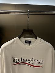 Fortok Balenciaga Men T-shirt With Letter Embroidery White / Black - 2