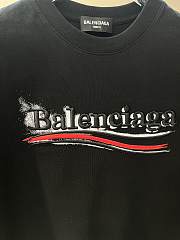 Fortok Balenciaga Men T-shirt With Letter Embroidery White / Black - 4