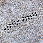 Fortok MiuMiu Net Woven Beach Tote Bag Beige 5BG231 35x40cm - 4
