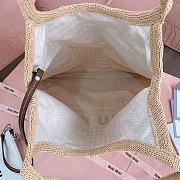 Fortok MiuMiu Net Woven Beach Tote Bag Beige 5BG231 35x40cm - 5