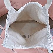 Fortok MiuMiu Net Woven Beach Tote Bag White 5BG231 35x40cm - 4