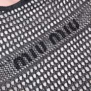 Fortok MiuMiu Net Woven Beach Tote Bag Black 5BG231 35x40cm - 4