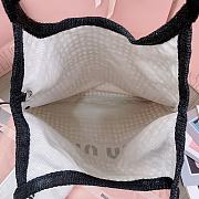 Fortok MiuMiu Net Woven Beach Tote Bag Black 5BG231 35x40cm - 3