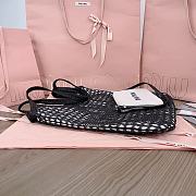Fortok MiuMiu Net Woven Beach Tote Bag Black 5BG231 35x40cm - 2