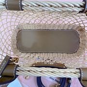 Fortok MiuMiu Woven Fabric Handbag With Leather Trim 24x18x9cm - 5