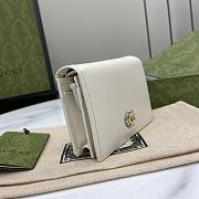 Fortok Gucci GG Marmont Card Case Wallet White Two-toned Double G 790055 8.5x11x3cm - 2