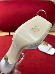 Fortok Jimmy Choo Saeda  Crystal Strap Pumps White 100mm - 6