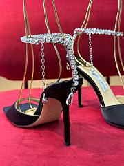 Fortok Jimmy Choo Saeda Crystal Strap Pumps Black 100mm - 5