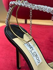 Fortok Jimmy Choo Saeda Crystal Strap Pumps Black 100mm - 3