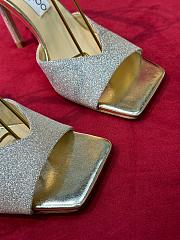 Fortok Jimmy Choo Saeda Crystal Strap Pumps Glitter Silver 100mm - 5