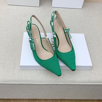 Fortok Dior J’Adior Slingback Pump Green Technical Fabric