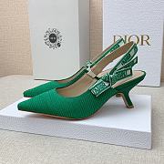 Fortok Dior J’Adior Slingback Pump Green Technical Fabric - 2