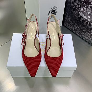 Fortok Dior J’Adior Slingback Pump Red Technical Fabric