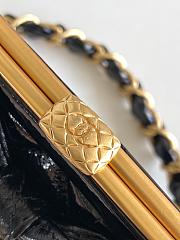Fortok Chanel Bow Clutch With Chain Black 13x10x3.5cm  - 4