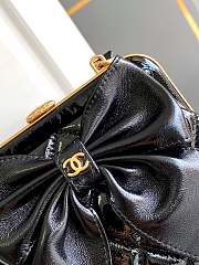 Fortok Chanel Bow Clutch With Chain Black 13x10x3.5cm  - 5