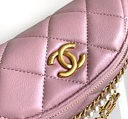 Fortok Chanel Waist Bag Shiny Lambskin, Imitation Pearls & Gold-Tone Metal Light Pink AS4991 17x24x11cm - 4