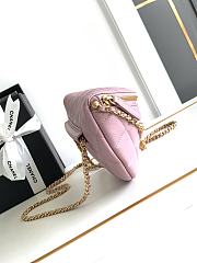Fortok Chanel Waist Bag Shiny Lambskin, Imitation Pearls & Gold-Tone Metal Light Pink AS4991 17x24x11cm - 5