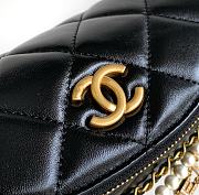 Fortok Chanel Waist Bag Shiny Lambskin, Imitation Pearls & Gold-Tone Metal Black AS4991 17x24x11cm - 6