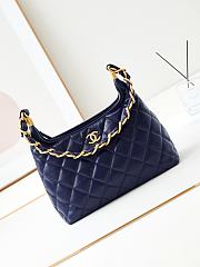 Fortok Chanel 24A Hobo Bag Navy AS4923 29x32x10cm - 1