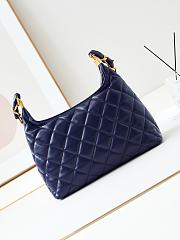 Fortok Chanel 24A Hobo Bag Navy AS4923 29x32x10cm - 5