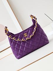 Fortok Chanel 24A Hobo Bag Purple AS4923 29x32x10cm - 1