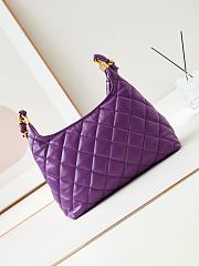 Fortok Chanel 24A Hobo Bag Purple AS4923 29x32x10cm - 3