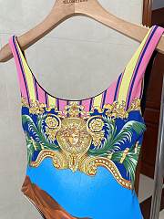 Fortok Versace One Piece Swimsuit Blue - 3