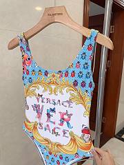 Fortok Versace One Piece Swimsuit Blue & White - 2