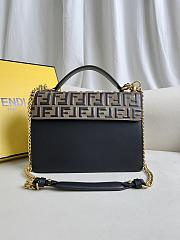 Fortok Fendi Brown and Black FF Kan U Leather Shoulder Bag 25x17x10cm - 5