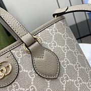 Fortok Gucci Ophidia Mini Tote Bag Beige & White GG Supreme Canvas 811716 22x18x10cm - 2