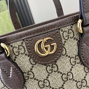 Fortok Gucci Ophidia Mini Tote Bag Beige & Ebony GG Supreme Canvas 811716 22x18x10cm - 4