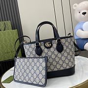 Fortok Gucci Ophidia Mini Tote Bag Beige & Blue GG Supreme Canvas 811716 22x18x10cm - 1