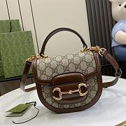 Fortok Gucci Horsebit 1955 Mini Top Handle Bag Beige 781387 18x15x6.5cm - 1