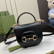 Fortok Gucci Horsebit 1955 Mini Top Handle Bag Black 781387 18x15x6.5cm - 1