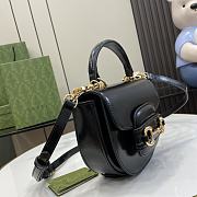 Fortok Gucci Horsebit 1955 Mini Top Handle Bag Black 781387 18x15x6.5cm - 6