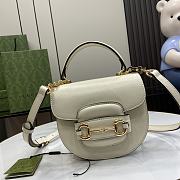 Fortok Gucci Horsebit 1955 Mini Top Handle Bag White 781387 18x15x6.5cm - 1