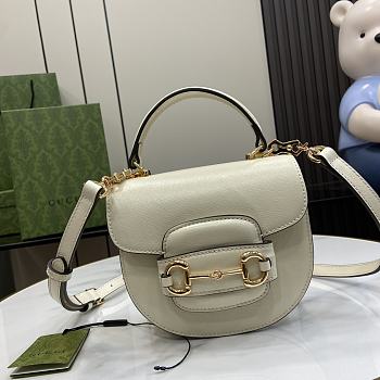 Fortok Gucci Horsebit 1955 Mini Top Handle Bag White 781387 18x15x6.5cm