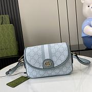 Fortok Gucci Ophidia GG Mini Shoulder Bag Dusty Blue GG Supreme Canvas 772239 19x13x5cm - 1