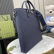 Fortok Gucci Ophidia GG Medium Tote Bag Blue & Dark Blue GG Supreme Canvas 792118 36x38x6cm - 5