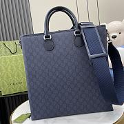 Fortok Gucci Ophidia GG Medium Tote Bag Blue & Dark Blue GG Supreme Canvas 792118 36x38x6cm - 3