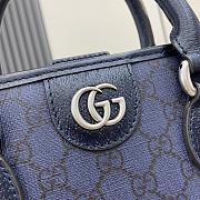 Fortok Gucci Ophidia GG Medium Tote Bag Blue & Dark Blue GG Supreme Canvas 792118 36x38x6cm - 2