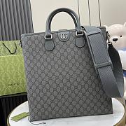 Fortok Gucci Ophidia GG Medium Tote Bag Black & Dark Grey GG Supreme Canvas 792118 36x38x6cm - 1