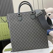 Fortok Gucci Ophidia GG Medium Tote Bag Black & Dark Grey GG Supreme Canvas 792118 36x38x6cm - 5