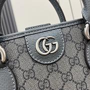 Fortok Gucci Ophidia GG Medium Tote Bag Black & Dark Grey GG Supreme Canvas 792118 36x38x6cm - 3