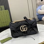 Fortok Gucci Mini GG Marmont Bag Black Patent Leather 446744 22x14x6cm - 1